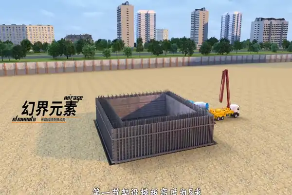 沉箱施工动画